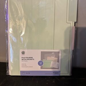 Soft Pastel File Folders with Pockets